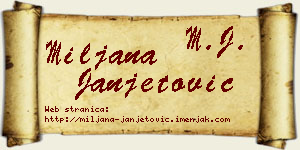 Miljana Janjetović vizit kartica